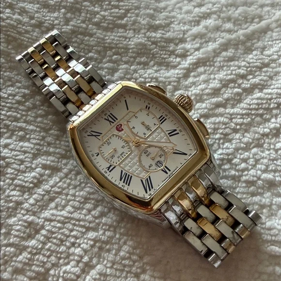 Michele Releve Two Tone Stainless and 18k Watch